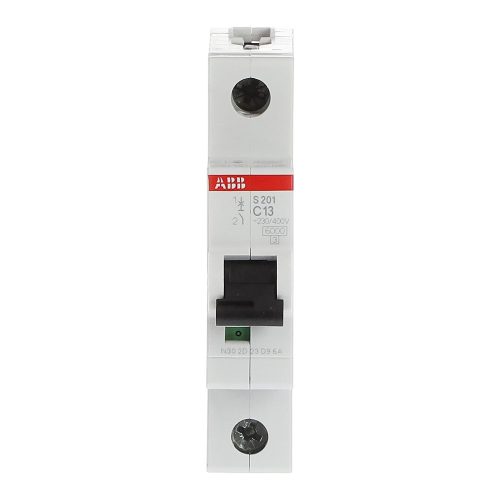 ABB S201-C13 Kismegszakító, Icn=6kA, 1P, C karakterisztika, 230/440V AC, 60 V DC, In=13A
