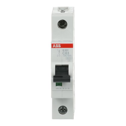 ABB S201-C63 Kismegszakító, Icn=6kA, 1P, C karakterisztika, 230/440V AC, 60 V DC, In=63A
