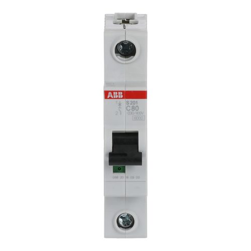ABB S201-C80 kismegszakító, Icn = 6kA, 1P, C karakterisztika, 230/440V AC, In=80A
