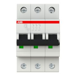   ABB S203-C32 Kismegszakító, Icn=6kA, 3P, C karakterisztika, 230/440V AC,  In=32A