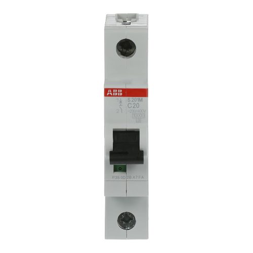 ABB S201M-C20 kismegszakító, Icn=10kA, 1P, C karakterisztika, 230/440V AC, 60 V DC, In=20A