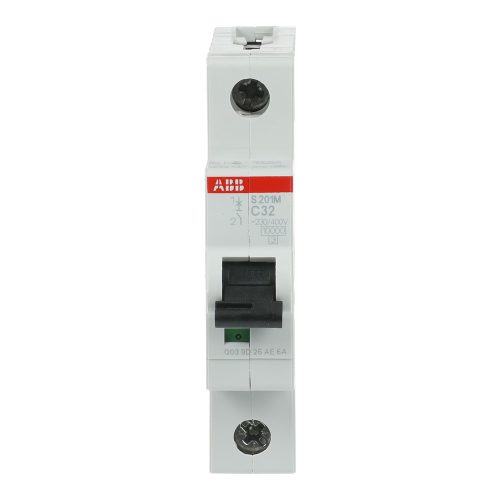 ABB S201M-C32 kismegszakító, Icn=10kA, 1P, C karakterisztika, 230/440V AC, 60 V DC, In=32A