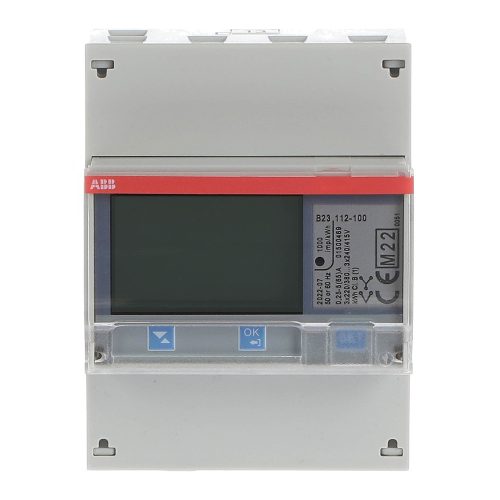 ABB B23 112-100 ; 1%-os; 3 fázisú; 3x230/400 V AC; impulzus kimenet; RS-485; direkt mérés (65 A); hatásos import