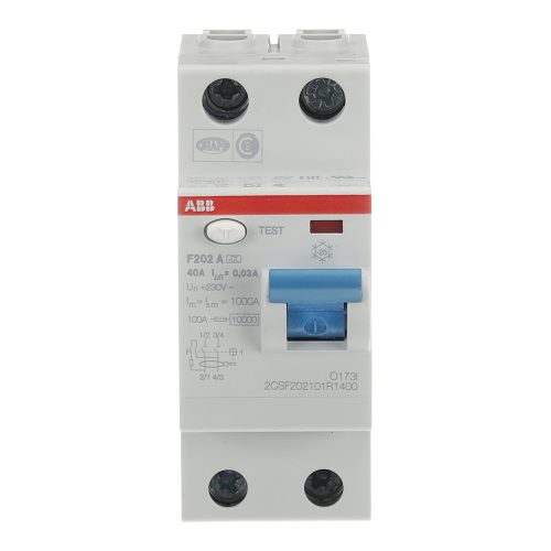 ABB F202A-40/0.03 Áramvédő kapcsoló (FI-relé), 2P, In=40A, 30mA, A típus