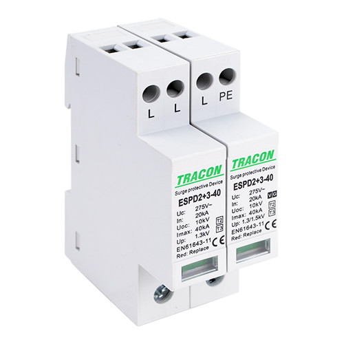 TRACON T2+T3 AC típusú túlfeszültséglevezető, egybeépített